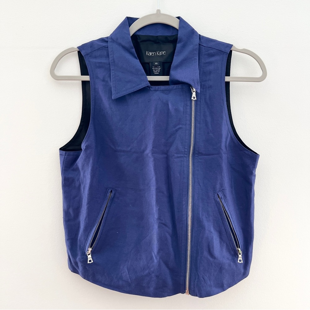 Karen Kane Linen Moto Vest Size XS